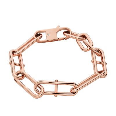 Bracelet-chaînette Heritage D-Link En Acier Inoxydable Ton Or Rose