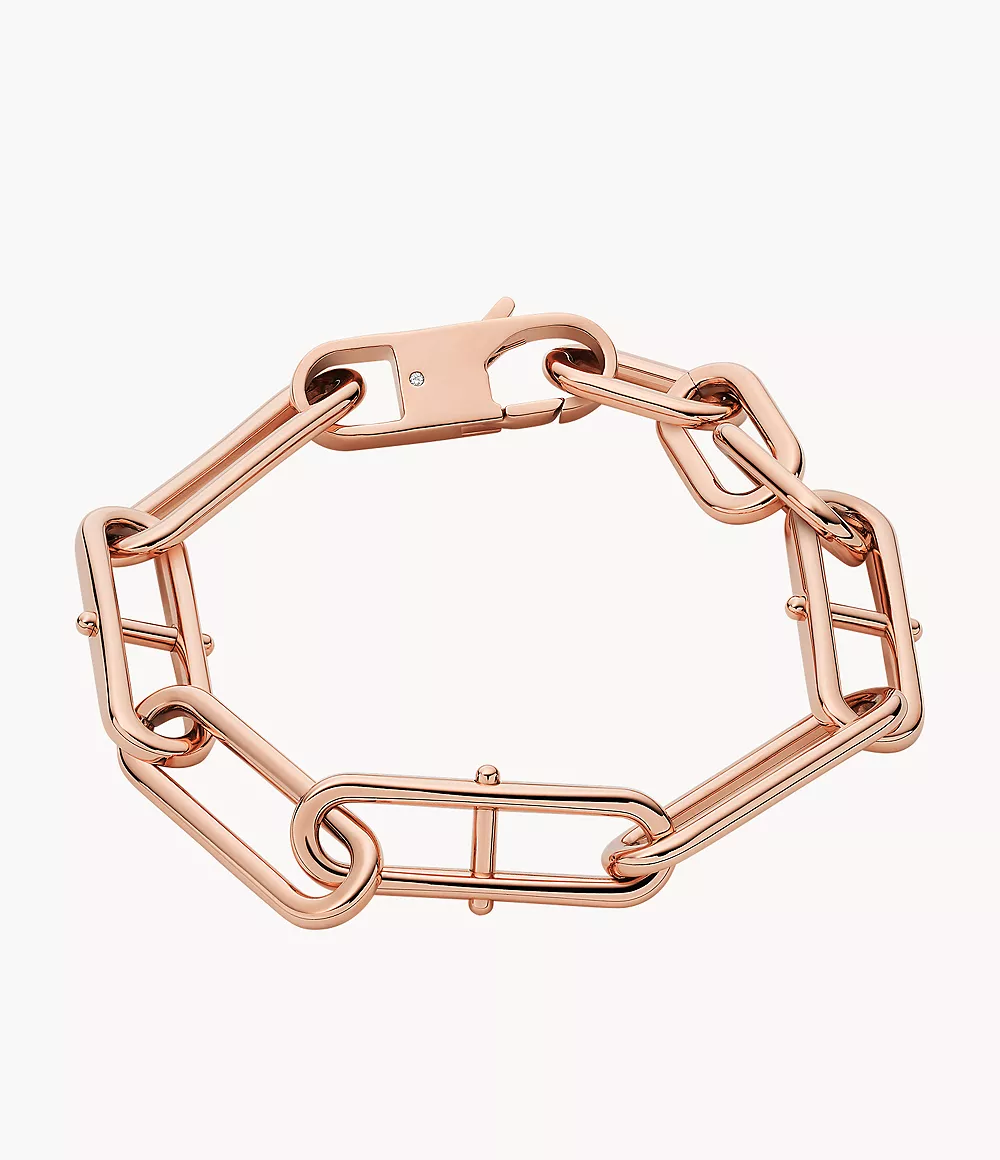 Heritage D-Link Rose Gold-Tone Stainless Steel Chain Bracelet  JF04671791
