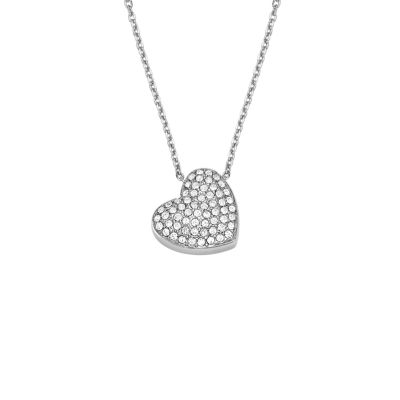 Sadie Glitz Heart Stainless Steel Pendant Necklace