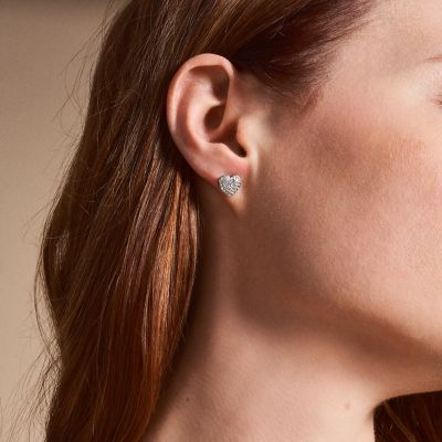 Clous d’oreilles cœurs scintillants Sadie en acier inoxydable