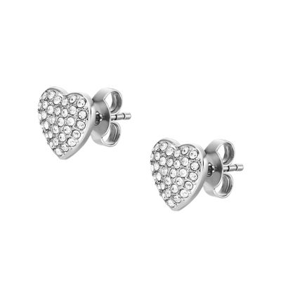 Sadie Glitz Heart Stainless Steel Stud Earrings