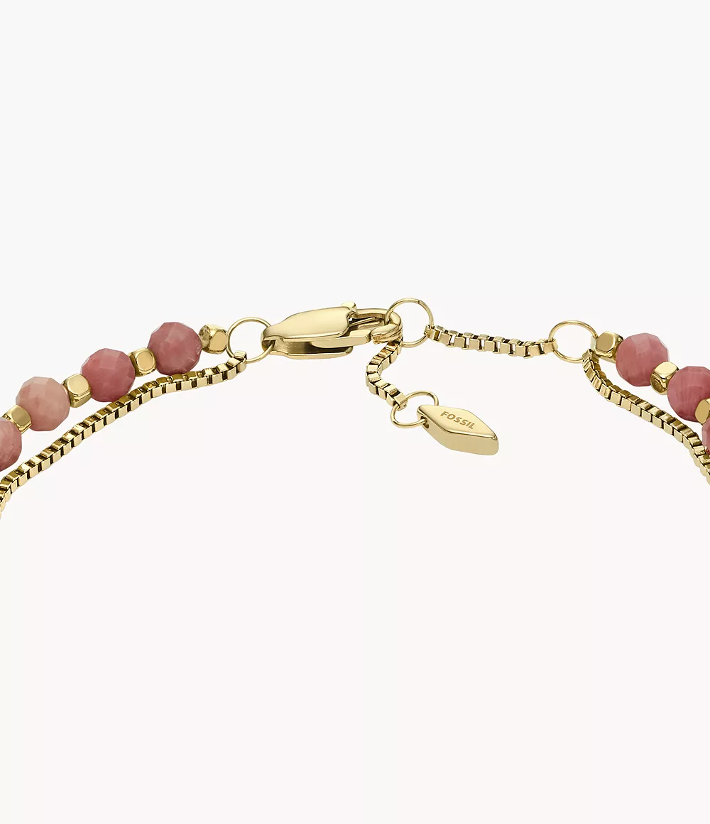 All Stacked Up Pink Rhodochrosite Multi-Strand Bracelet
