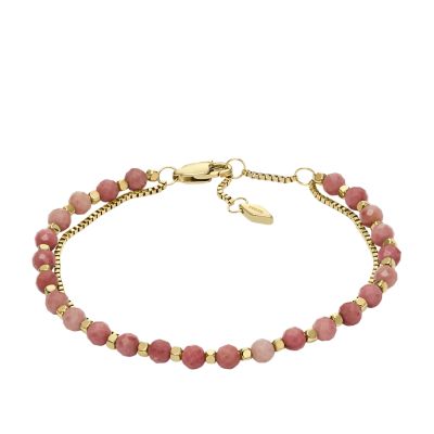 All Stacked Up Pink Rhodochrosite Multi-Strand Bracelet