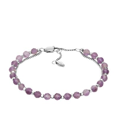 All Stacked Up Purple Amethyst Multi-Strand Bracelet - JF04685040