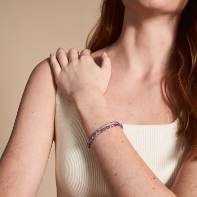 All Stacked Up Purple Amethyst Multi-Strand Bracelet