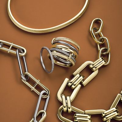 Ellis Pavé Glitz Stainless Steel Band Ring