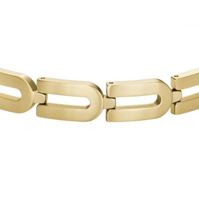 Heritage D-Link Chain Gold-Tone Stainless Steel Bracelet