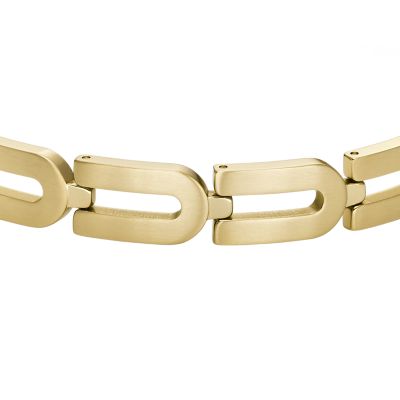Heritage D-Link Chain Gold-Tone Stainless Steel Chain Bracelet 