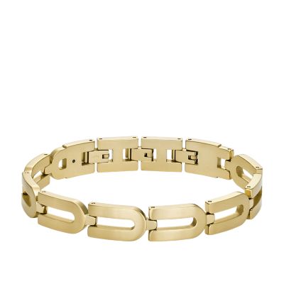 Heritage D-Link Chain Gold-Tone Stainless Steel Chain Bracelet