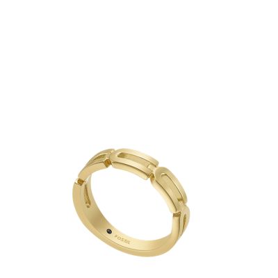 Heritage D-Link Chain Gold-Tone Stainless Steel Band Ring