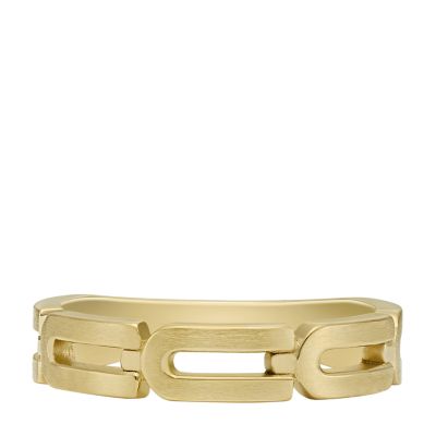 Heritage D-Link Chain Gold-Tone Stainless Steel Band Ring