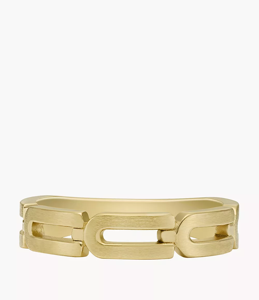 Heritage D-Link Chain Gold-Tone Stainless Steel Band Ring