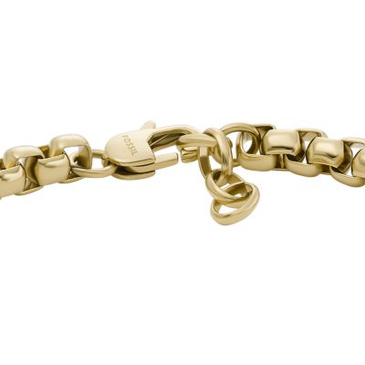 Steel Drew Bracelet Chain - JF04695710 - Fossil Gold-Tone Stainless
