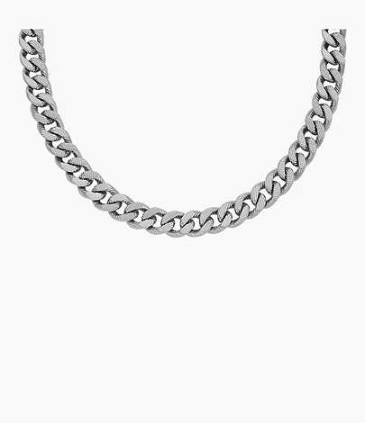 Men's silver-tone chain necklace.