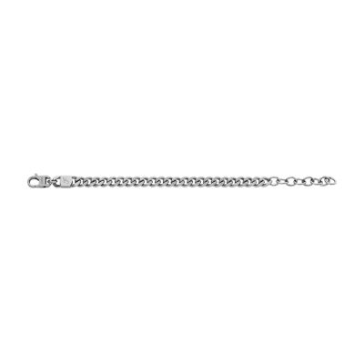 Harlow Linear Texture JF04697040 - Steel Fossil Stainless Chain Bracelet 