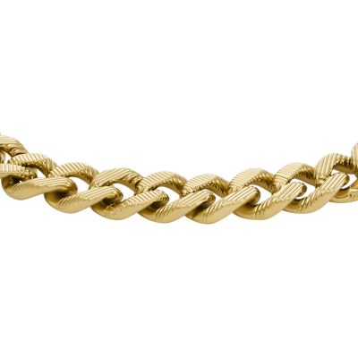 Harlow Linear Texture Chain Gold-Tone Stainless Steel Bracelet