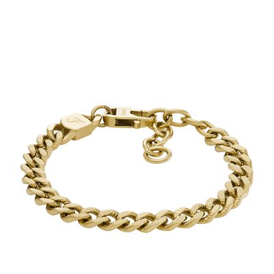 Chain Gold-Tone Bracelet Texture Fossil - Steel JF04698710 - Stainless Harlow Linear