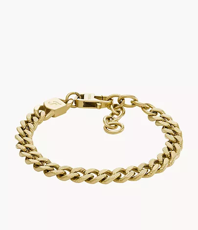 Chain Fossil - - Gold-Tone Harlow Stainless Linear Texture JF04698710 Bracelet Steel