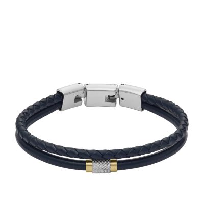 All Stacked Up Navy Leather Multi Strand Bracelet JF04703998