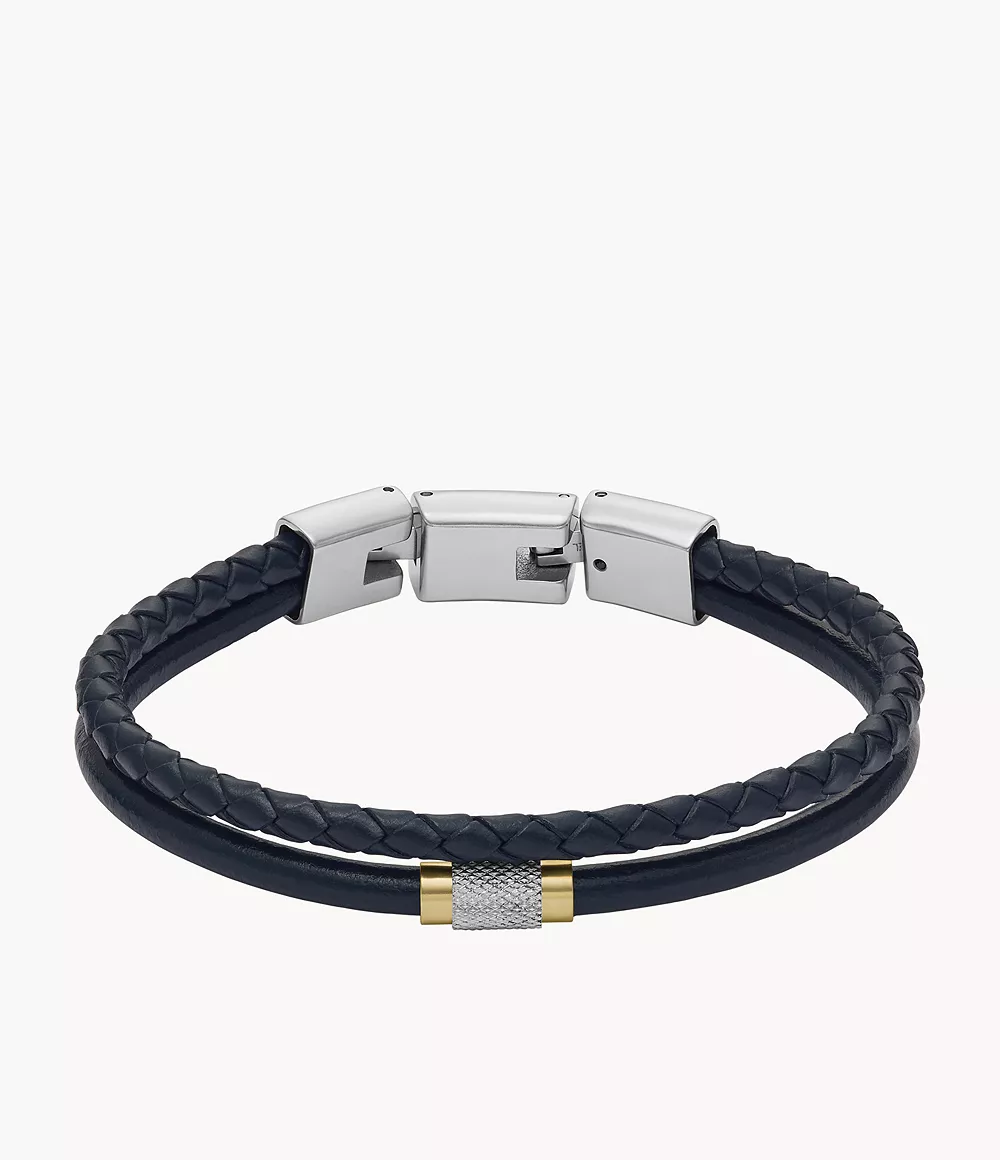 All Stacked Up Navy Leather Multi-Strand Bracelet  JF04703998

