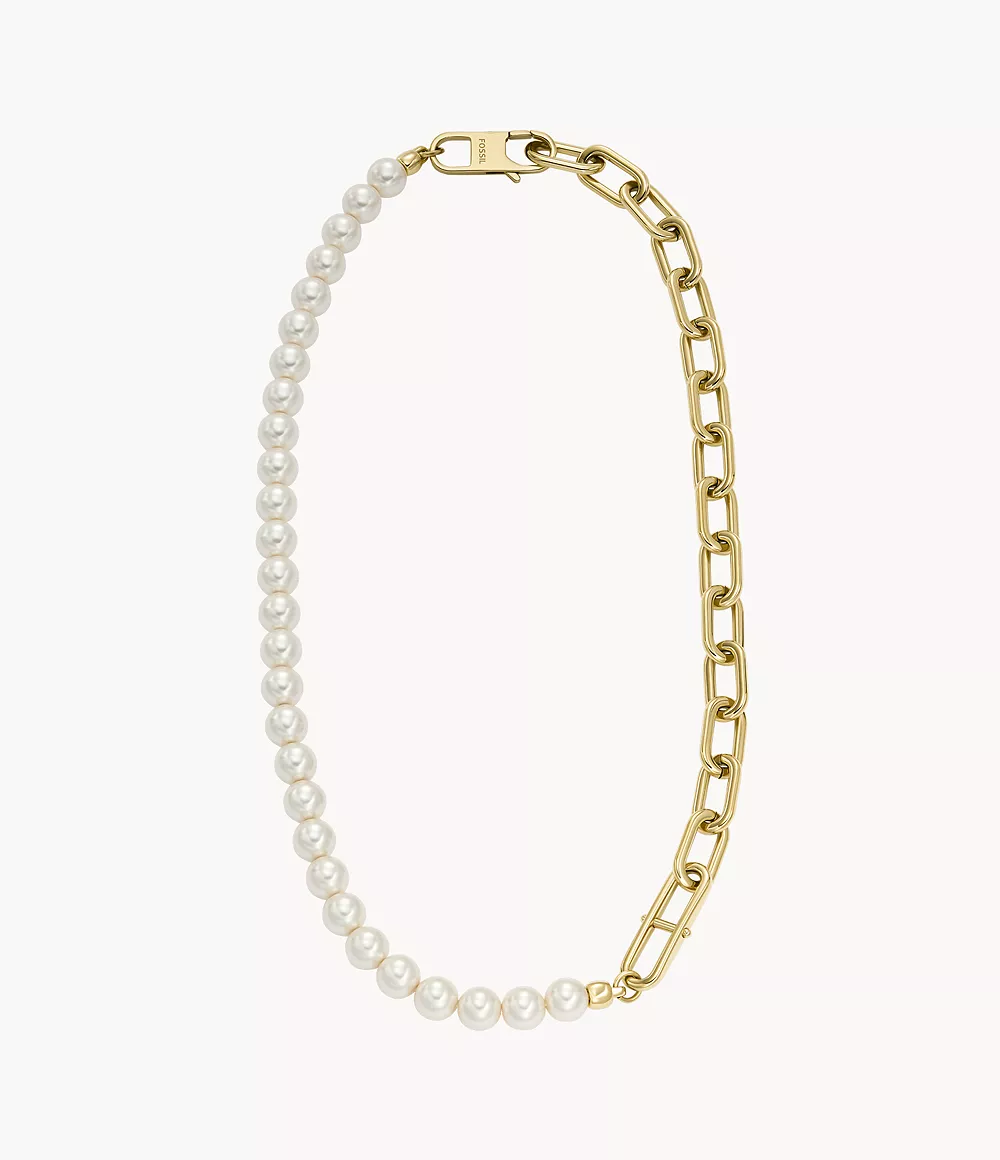 Heritage Pearl D-Link Gold-Tone Stainless Steel Chain Necklace  JF04727710
