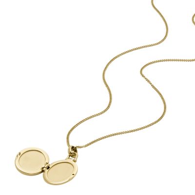 FOSSIL フォッシル SADIE ネックレス Sadie Scalloped Edge Gold-Tone Stainless Steel Pendant