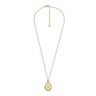 Sadie Locket Collection Gold-Tone Stainless Steel Pendant Necklace