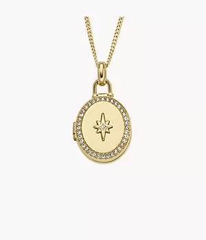 Sadie Locket Collection Gold-Tone Stainless Steel Pendant Necklace