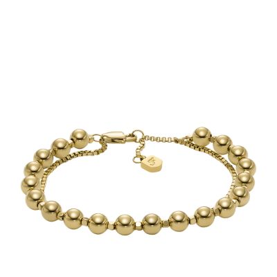 Bracelet perlé en acier inoxydable ton or All Stacked Up