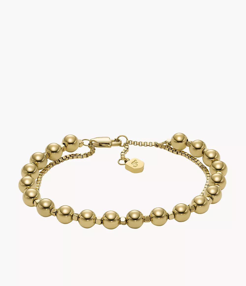All Stacked Up Gold-Tone Stainless Steel Beaded Bracelet  JF04751710
