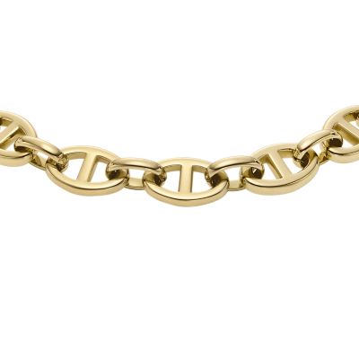 Heritage D-Link Gold-Tone Stainless Steel Chain Bracelet - JF04573710 -  Fossil