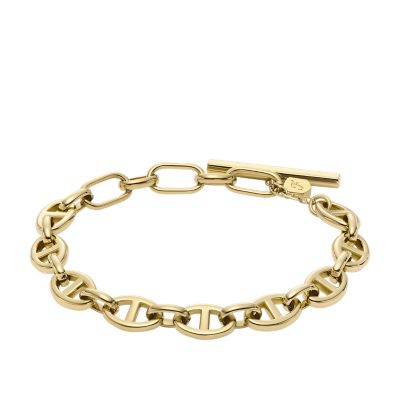 Bracciale a catena Heritage D-Link in acciaio color oro