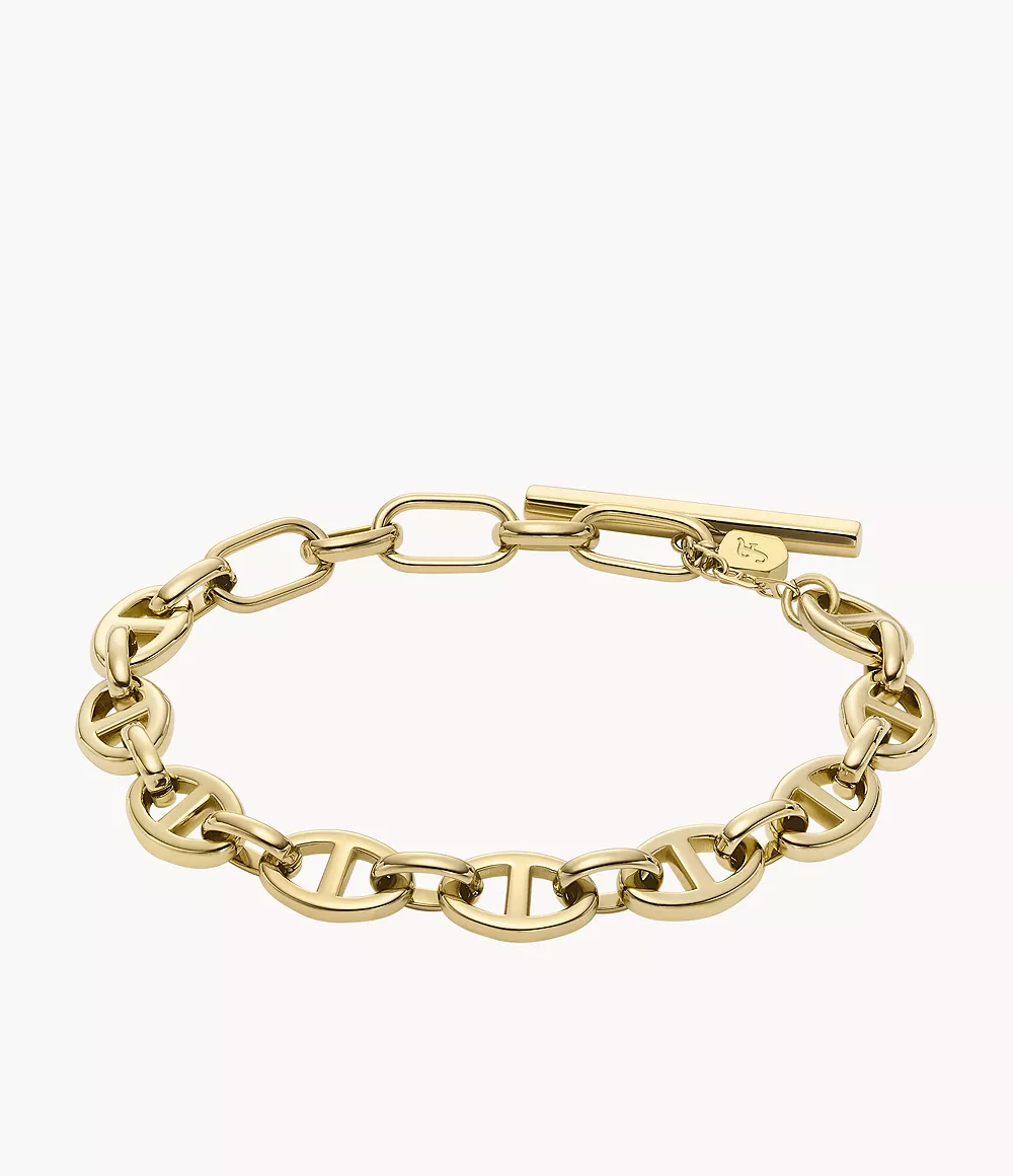Heritage D-Link Gold-Tone Stainless Steel Chain Bracelet  JF04759710
