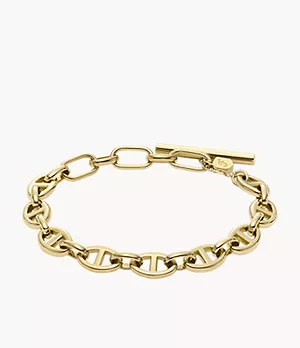Bracelet chaîne Heritage D-Link en acier inoxydable, doré