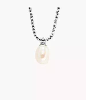 Summer Pearls Stainless Steel Freshwater Pearl Pendant Necklace