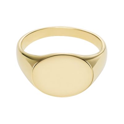 Drew Gold-Tone Stainless Steel Signet Ring