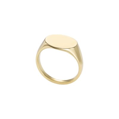 Drew Gold-Tone Stainless Steel Signet Ring