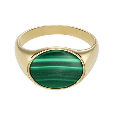 Ellis Signet Collection Green Malachite Ring