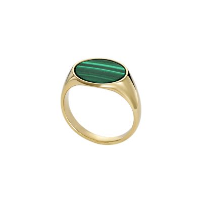 Ellis Signet Collection Green Malachite Ring