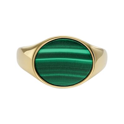 Ellis Signet Collection Green Malachite Ring