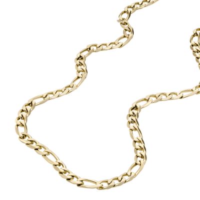 Ellis Core Chains Gold-Tone Stainless Steel Figaro Chain Necklace