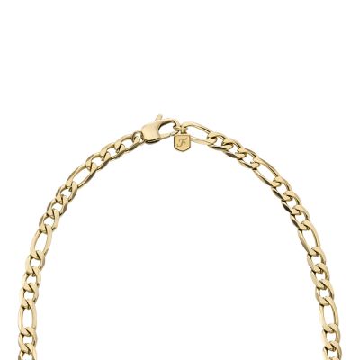 Ellis Core Chains Gold-Tone Stainless Steel Figaro Chain Necklace