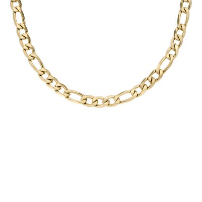 Ellis Core Chains Gold-Tone Stainless Steel Figaro Chain Necklace