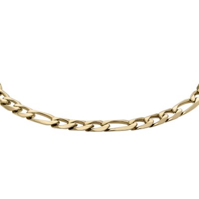 Ellis Core Chains Gold-Tone Stainless Steel Figaro Chain Bracelet