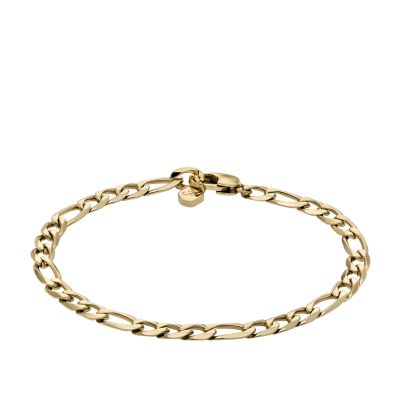 Ellis Core Chains Gold-Tone Stainless Steel Figaro Chain Bracelet