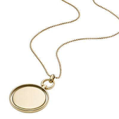 Heritage Legacy Charm Gold-Tone Stainless Steel Pendant Necklace