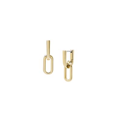 Heritage D-Link Gold-Tone Stainless Steel Drop Earrings