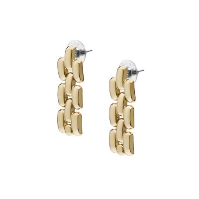 Arden Watch Links Gold-Tone Stainless Steel Drop Earrings