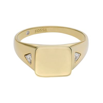 Drew Gold-Tone Stainless Steel Signet Ring