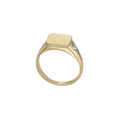 Drew Gold-Tone Stainless Steel Signet Ring